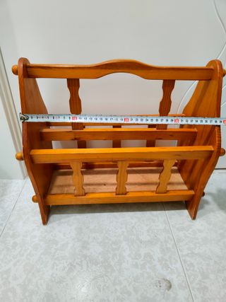 Revistero botellero columna madera noble cerezo