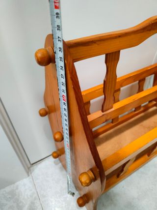 Revistero botellero columna madera noble cerezo