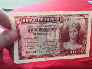 BILLETE 10 PESETAS 1935 -CIRCULADO-