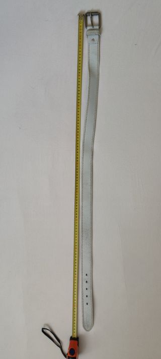 Cinturón mujer cuero blanco roto 110 cm