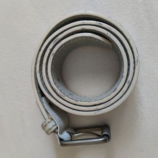 Cinturón mujer cuero blanco roto 110 cm