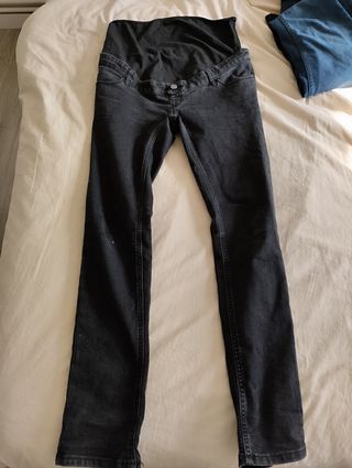Pantalon vaquero negro premama talla 38