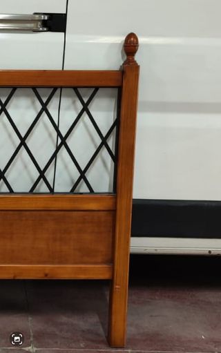 Cabecero madera y forja