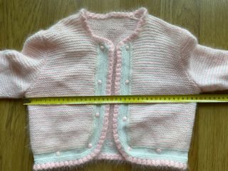 Chaqueta niña Crop angorina comunión rosa blanco 