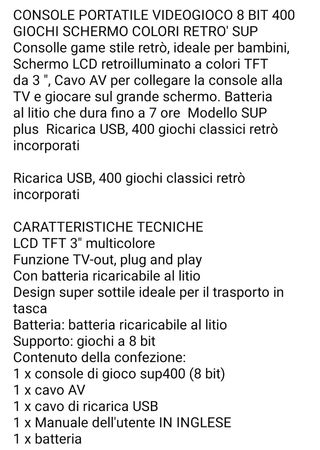 Consolle 400 giochi SUP 8 Bit Gameboy/ anni 90