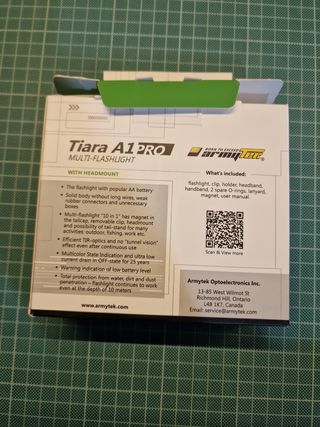 Frontal Led Armytek Tiara A1 Pro 600lm