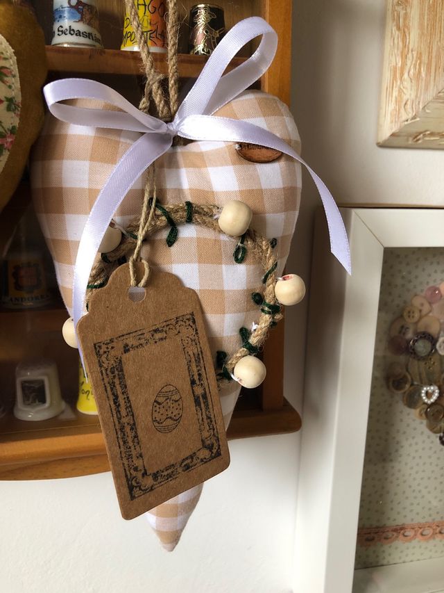 Colgante corazón de tela