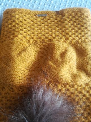 gorro y bufanda mostaza mayoral