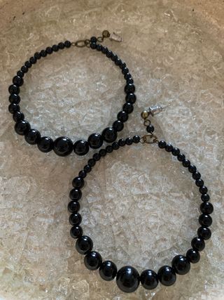 Pendientes negros largos bisutería