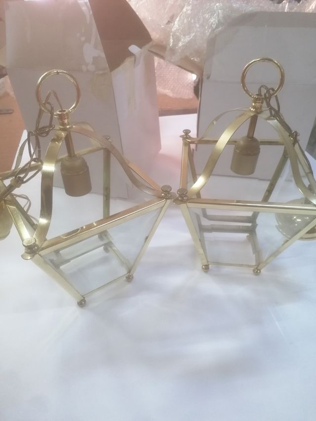 lámpara con cristal biselado