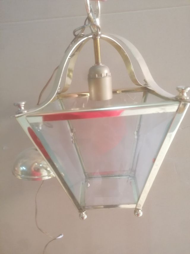 lámpara con cristal biselado