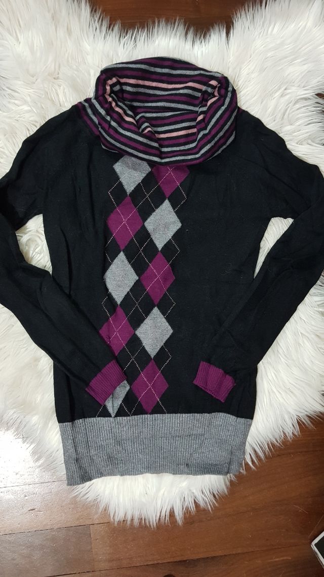 maglione a collo alto misto lana e cashmere