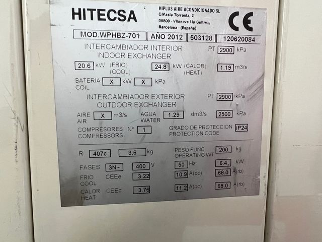 Bomba de calor aire-agua HITECSA