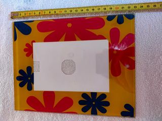 Portafoto in vetro con fantasia floreale