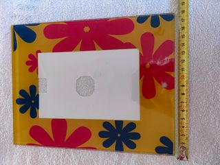 Portafoto in vetro con fantasia floreale