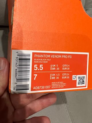 Botas fútbol Nike phantom 38 nuevas