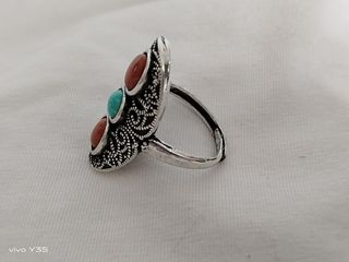 piedra de ágata, anillo turquesa