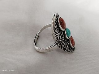 piedra de ágata, anillo turquesa