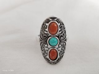 piedra de ágata, anillo turquesa