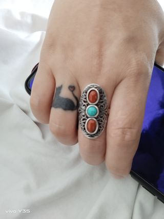 piedra de ágata, anillo turquesa