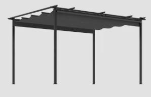 Pérgola 4x3m con cortinas laterales gris NUEVA