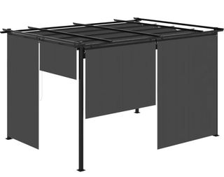 Pérgola 4x3m con cortinas laterales gris NUEVA