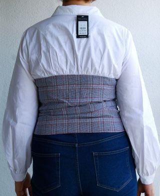 Camisa blanca con cuadros NUEVA