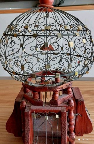 JAULA DECORATIVA ARTESANAL, VINTAGE,DE ESTAMBUL