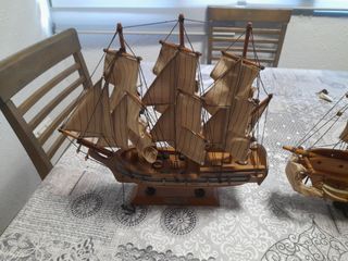 5 MAQUETAS MADERA BARCOS