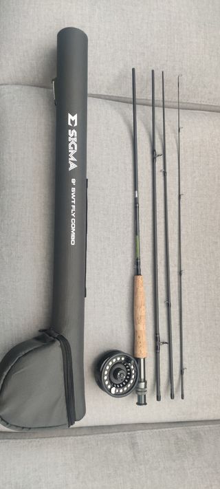 Cambo material de pesca mosca 