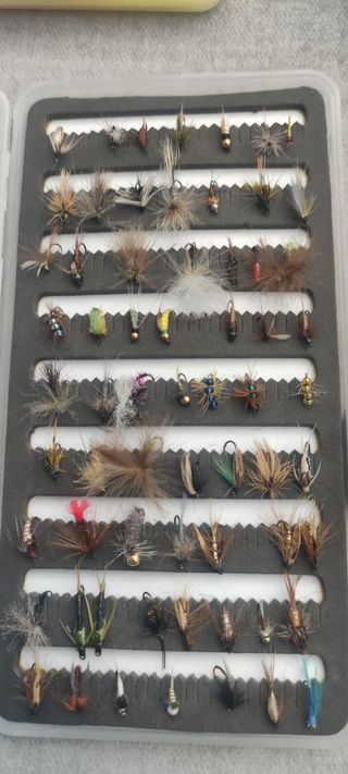 Cambo material de pesca mosca 