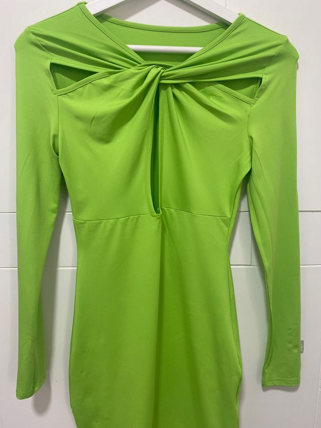 Vestido mujer verde lima ajustado talla Xs nuevo