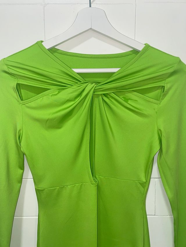 Vestido mujer verde lima ajustado talla Xs nuevo