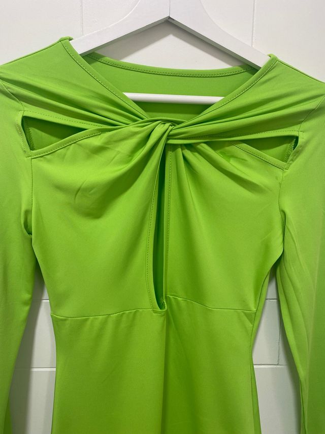 Vestido mujer verde lima ajustado talla Xs nuevo