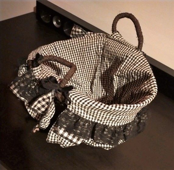 Borsa vimini e tessuto