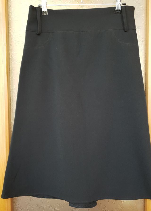 Gonna Midi Nera con Coda Vintage Anni 2000 Tg S