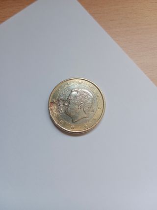 Moneda 1 Euro grave defecto de acuñación.