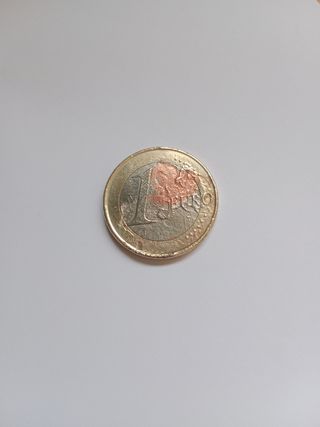Moneda 1 Euro grave defecto de acuñación.