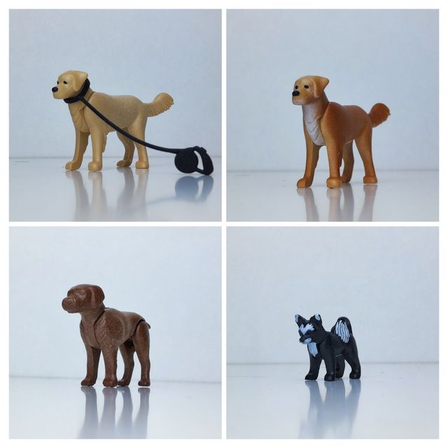variedad de perros de Playmobil