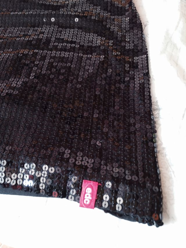 Vestido lentejuelas negras edc