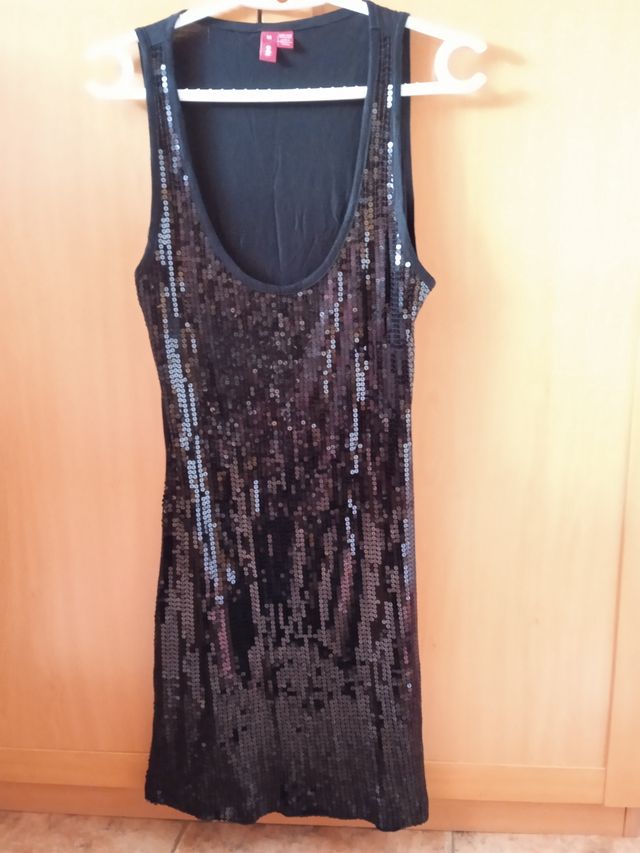 Vestido lentejuelas negras edc