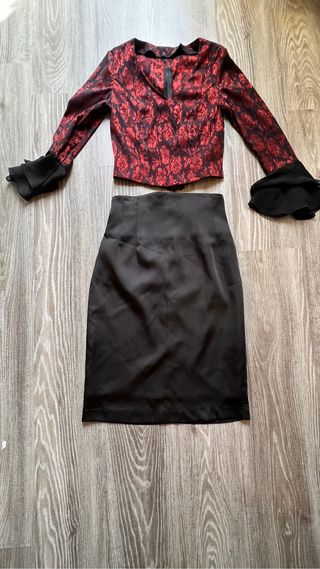 Corset/ blusa con volantes estilo flamenco S