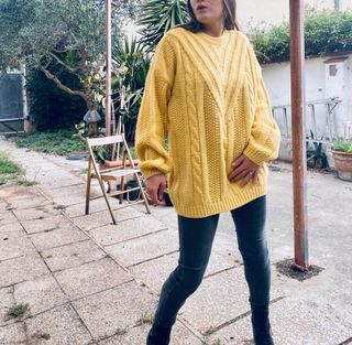 Maglione vintage Stefanel lana giallo