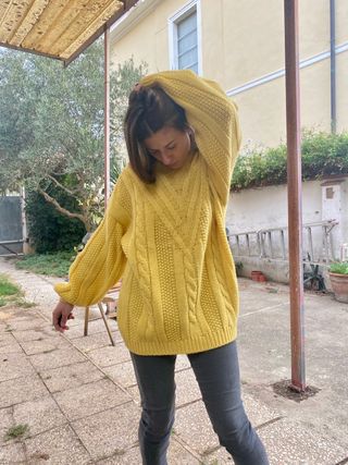 Maglione vintage Stefanel lana giallo