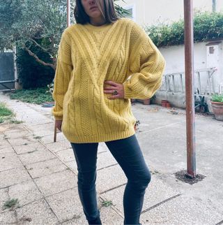 Maglione vintage Stefanel lana giallo
