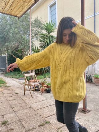 Maglione vintage Stefanel lana giallo