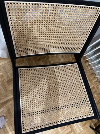 Silla ratan color natural y negro