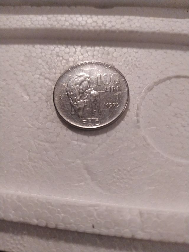 moneta 100 lire fao del 1979 testa rovesciata