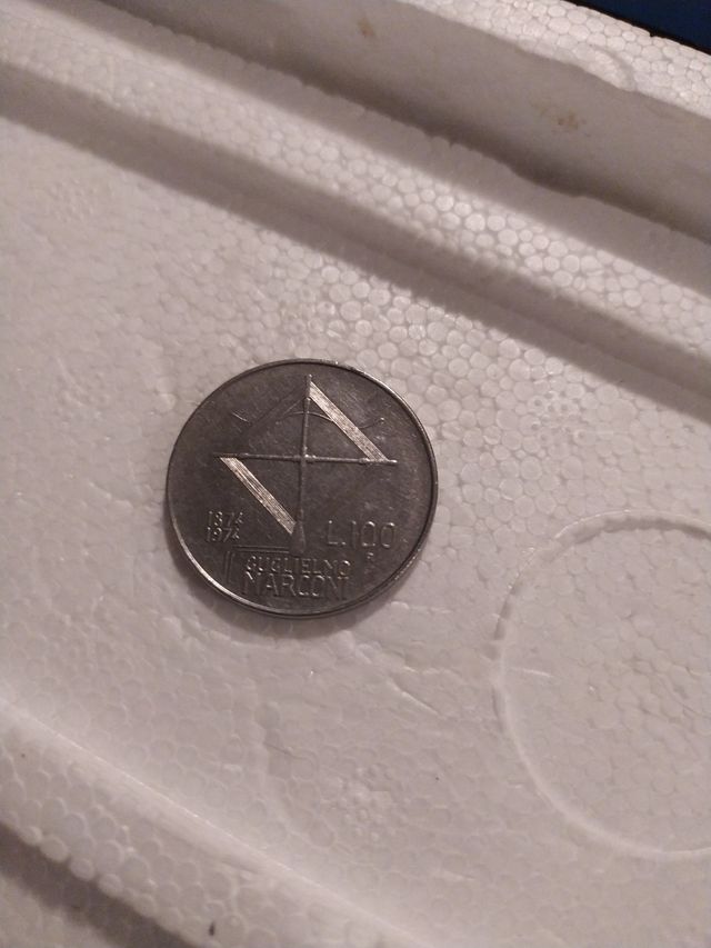 cento lire Marconi del 1974