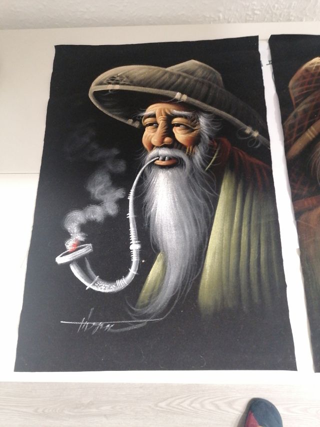 2 tapices pintado a mano